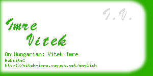 imre vitek business card